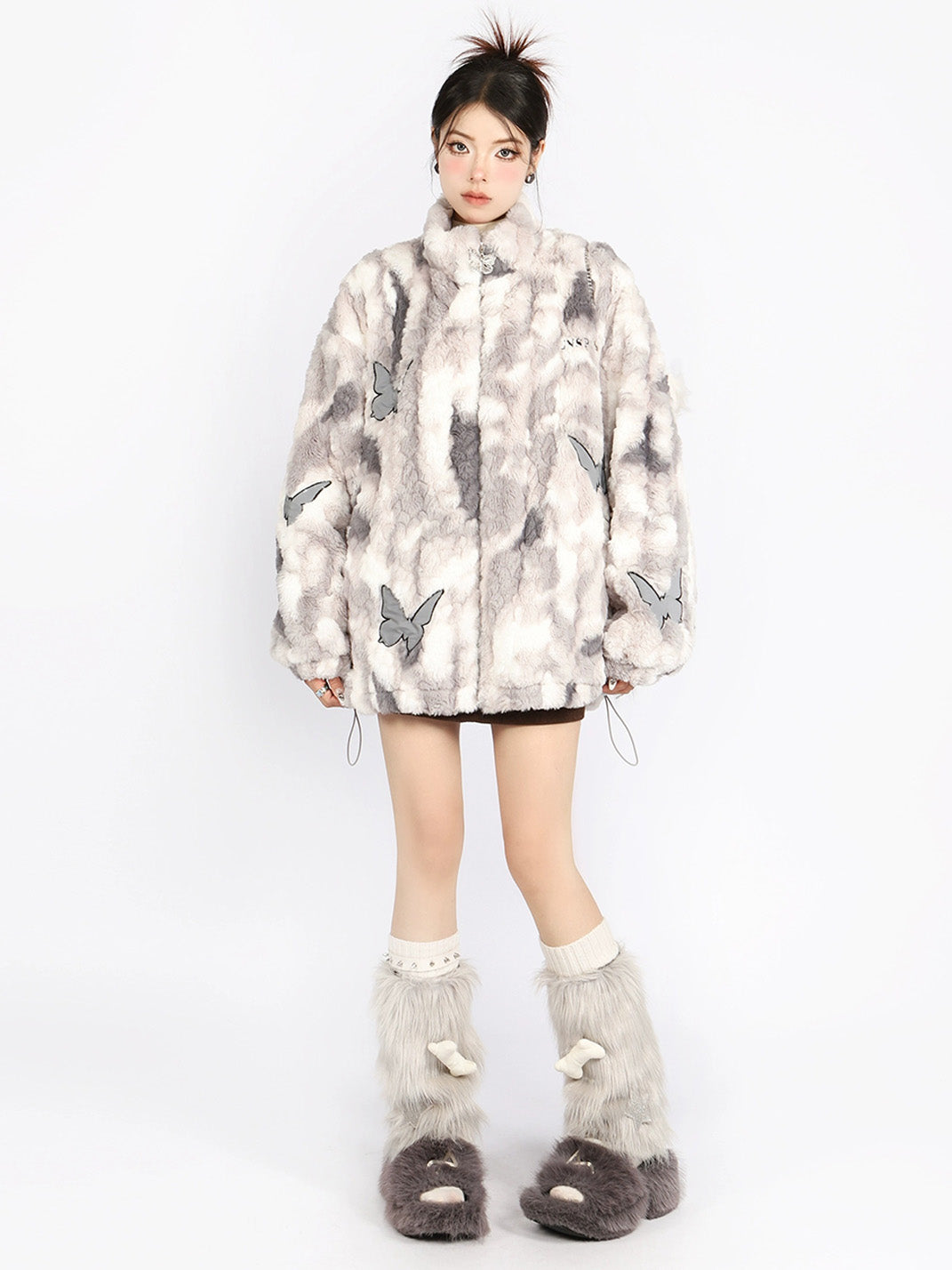 Margot | Παλτό από Μαλλί Lambswool με Σχέδιο Tie Dye και Πεταλούδες (Tie Dye Butterfly Lambswool Coat)
