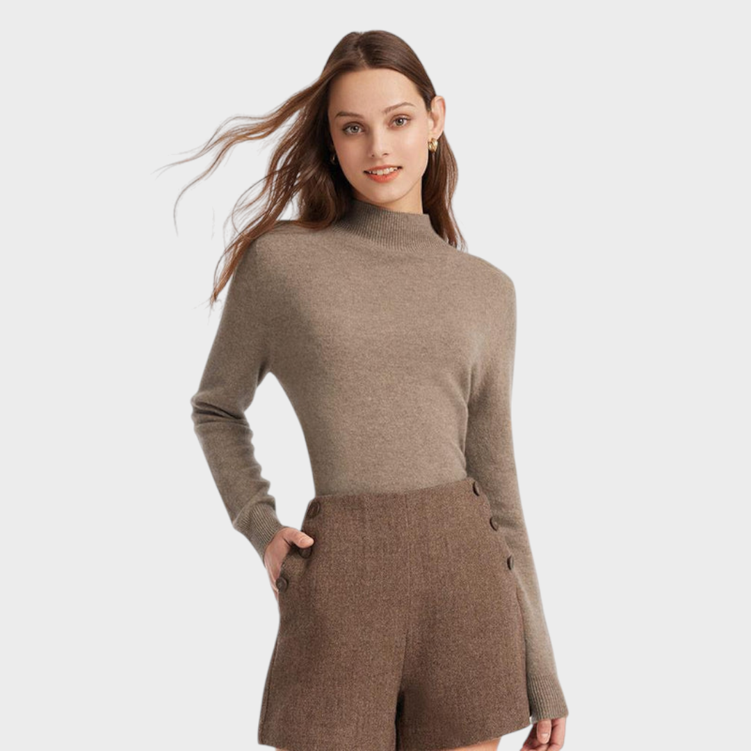 Divine | Γυναικείο Πουλόβερ Cashmere με Ψηλό Λαιμό