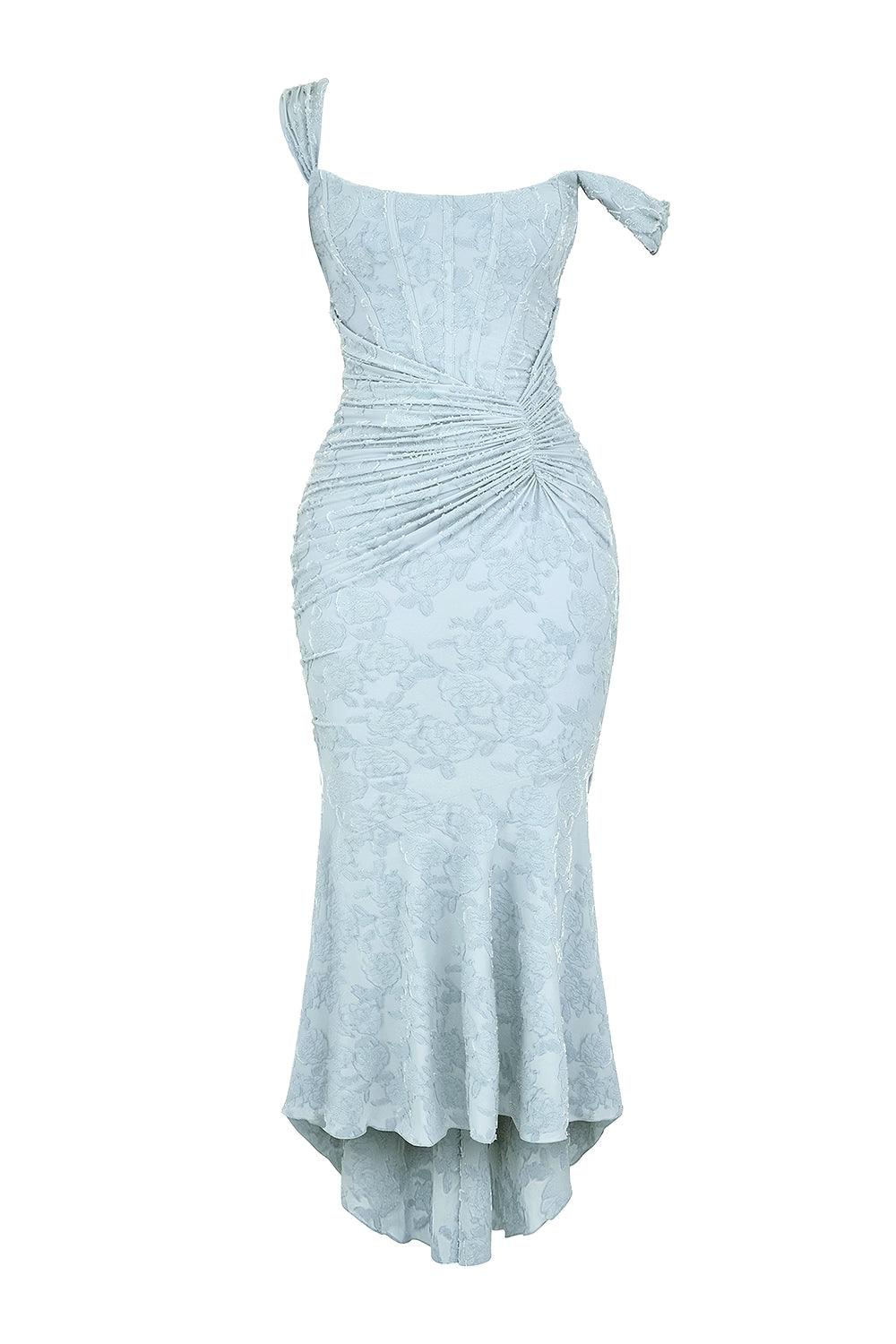 Bella | Μάξι Φλοράλ Φόρεμα Blue Bell (Blue bell floral maxi dress)