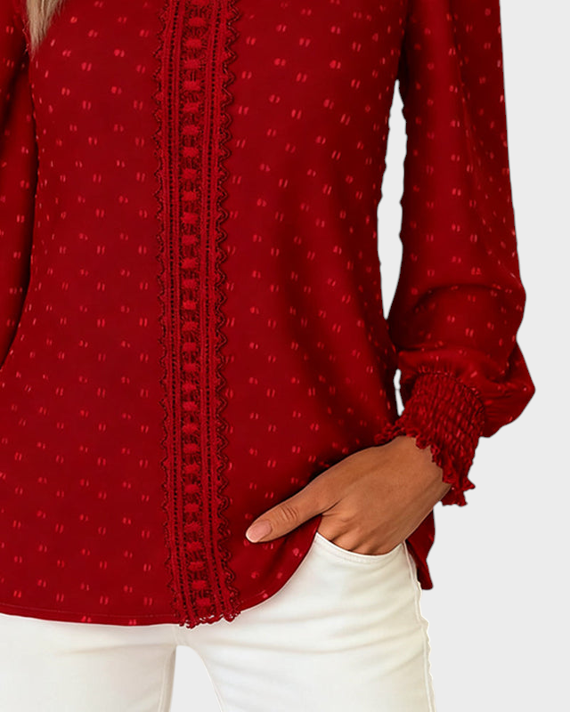 Lilibeth | Μπλούζα με Στρογγυλή Λαιμόκοψη και Φουσκωτά Μανίκια