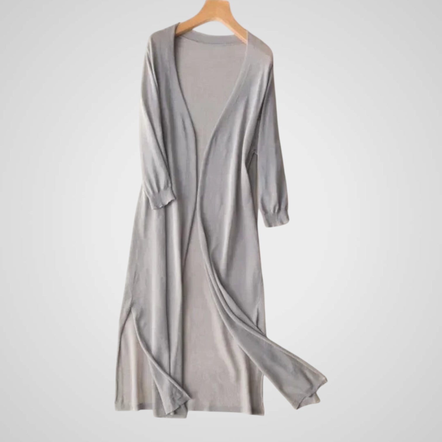 Γουέντι | Γυναικεία Μακριά Ανάλαφρη Πλεκτή Ζακέτα με Μανίκι 3/4