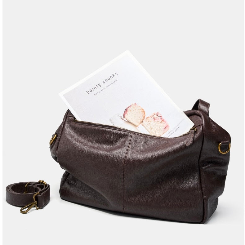 Αδριανή | Ρετρό γνήσια δερμάτινη μαλακή μινιμαλιστική τσάντα για καθημερινή χρήση