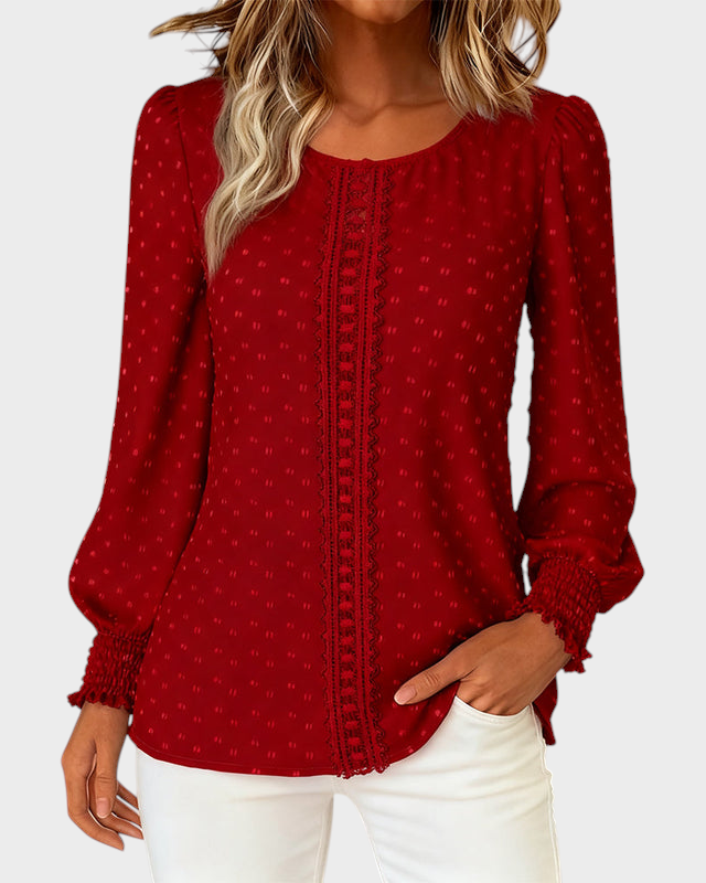 Lilibeth | Μπλούζα με Στρογγυλή Λαιμόκοψη και Φουσκωτά Μανίκια