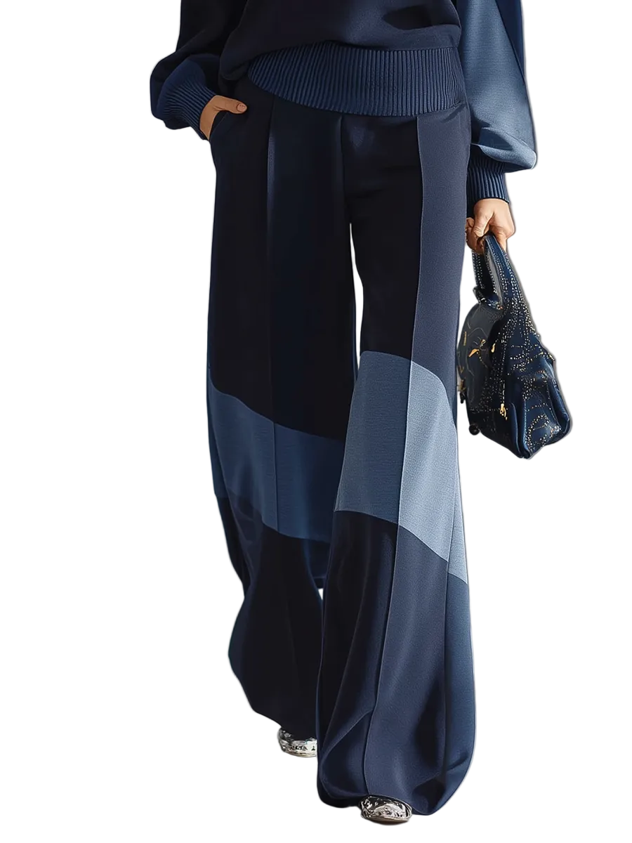 Kendal - Casual Sportswear Σετ με Patchwork Φούτερ και Παντελόνι Φόρμας (Casual Sportswear Patchwork Sweatshirt And Sweatpants Set)