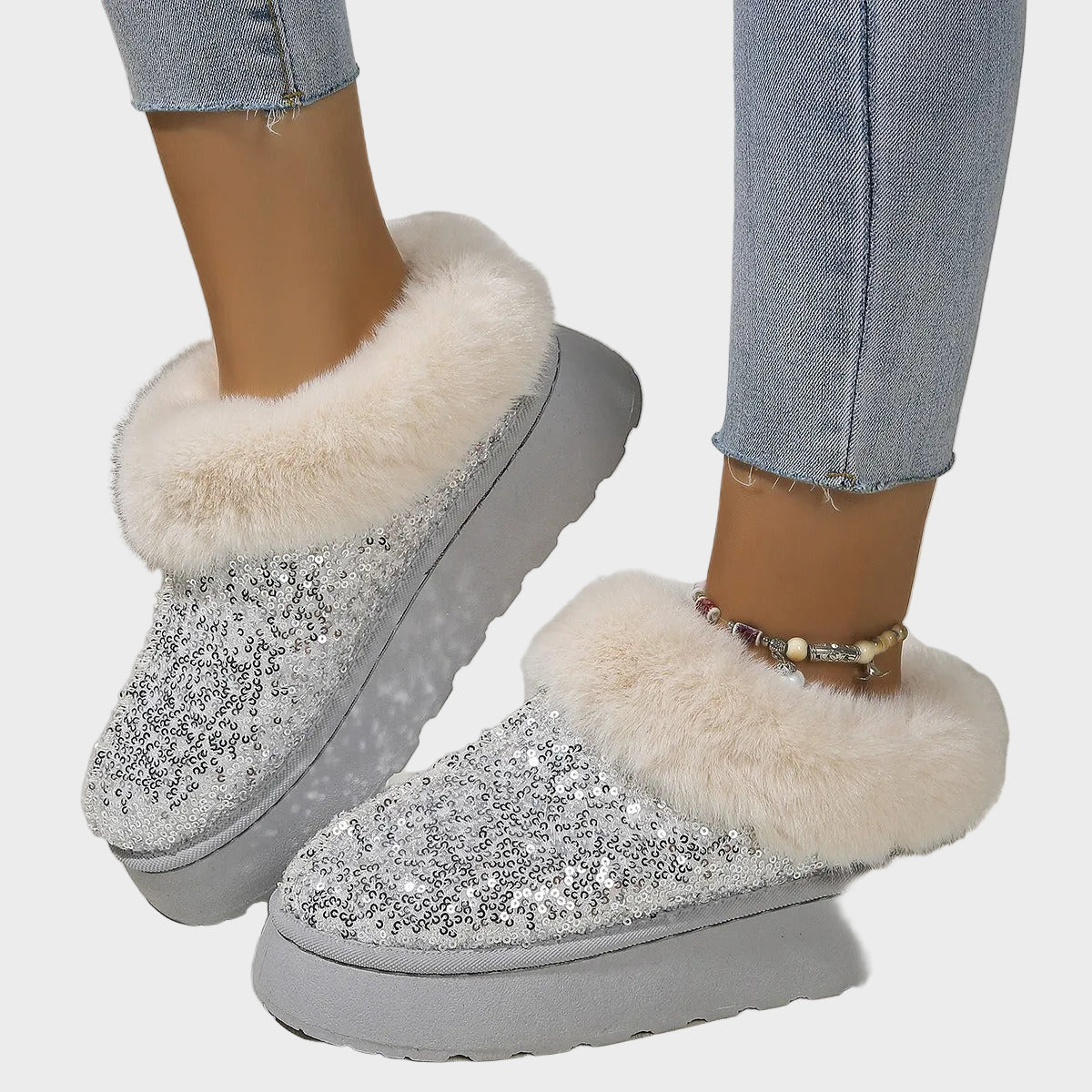CrystalFur Άνετες Μπότες Πλατφόρμας