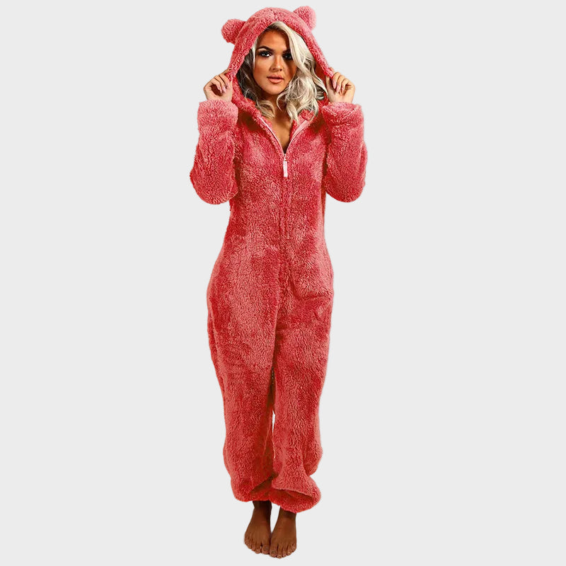 Klara |Ultra-Soft Hooded Onesie for Lounging – Plush Fabric, Playful Design & Comfortable Fit