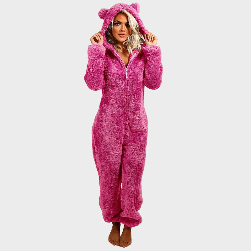 Klara |Ultra-Soft Hooded Onesie for Lounging – Plush Fabric, Playful Design & Comfortable Fit
