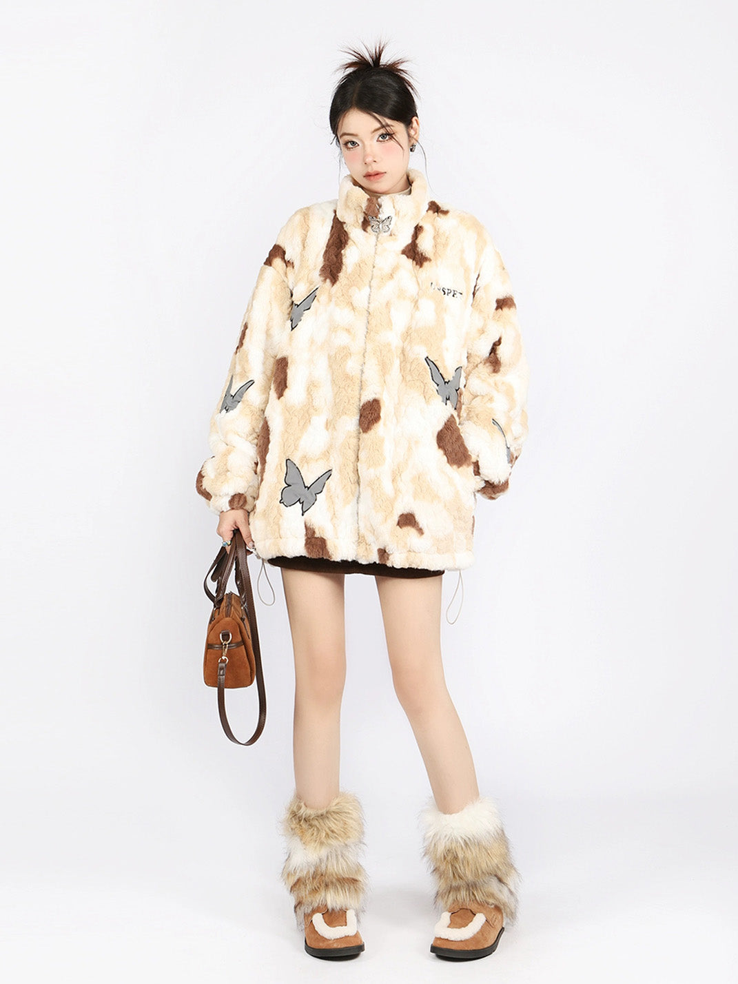 Margot | Παλτό από Μαλλί Lambswool με Σχέδιο Tie Dye και Πεταλούδες (Tie Dye Butterfly Lambswool Coat)