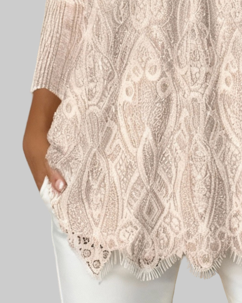 τοπ με τετράγωνη λαιμόκοψη και δαντέλα στη μασχάλη