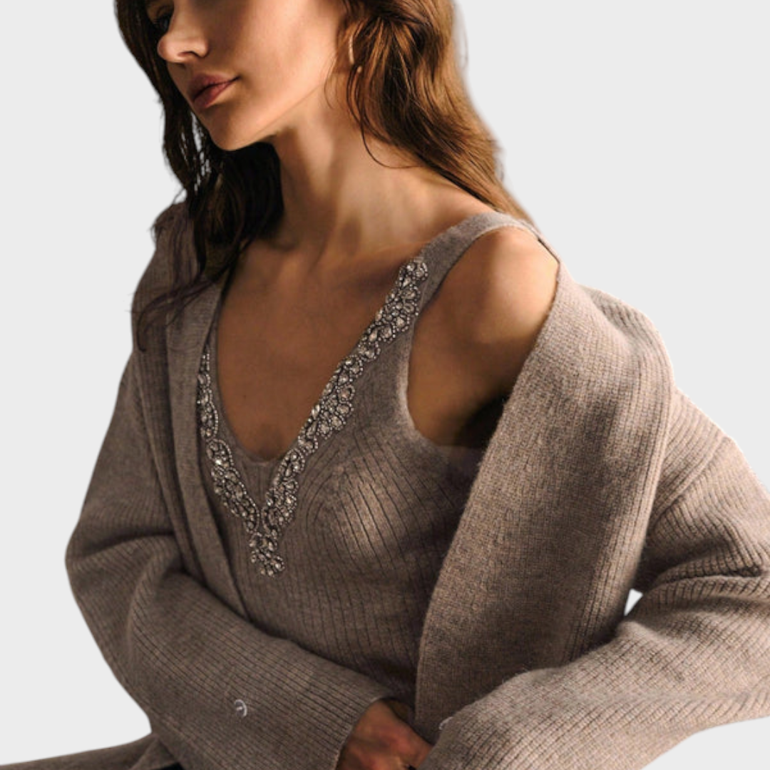 Eira | Διακοσμημένη Μπλούζα με Συντονισμένο Σακάκι