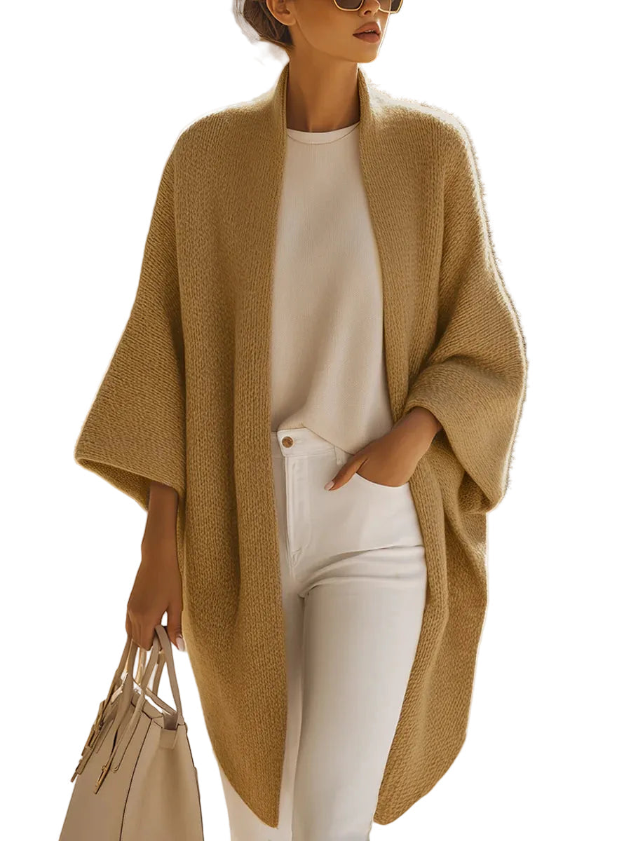 Dani | Μπεζ της Άμμου Oversized Πλεκτή Ζακέτα (Sand Beige Oversized Knit Cardigan)
