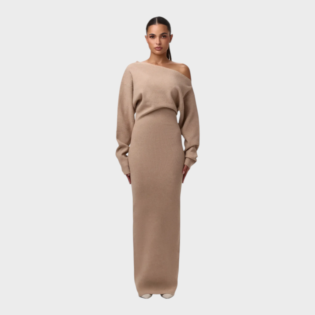 Hillary | Πλεκτό Μάξι Χωρίς Ώμους