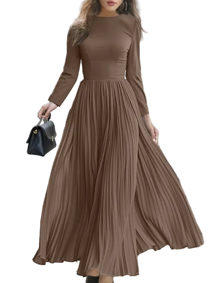 Marvee | Μακρυμάνικο Μάξι Φόρεμα με Πιέτες (Long Sleeve Pleated Maxi Dress)