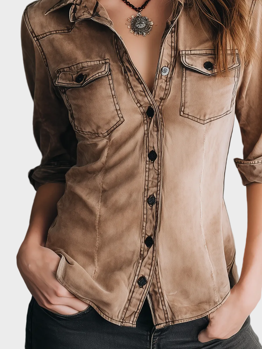 Ace | Ρετρό Πλυμένη Μπλούζα με Αντίθετες Ραφές