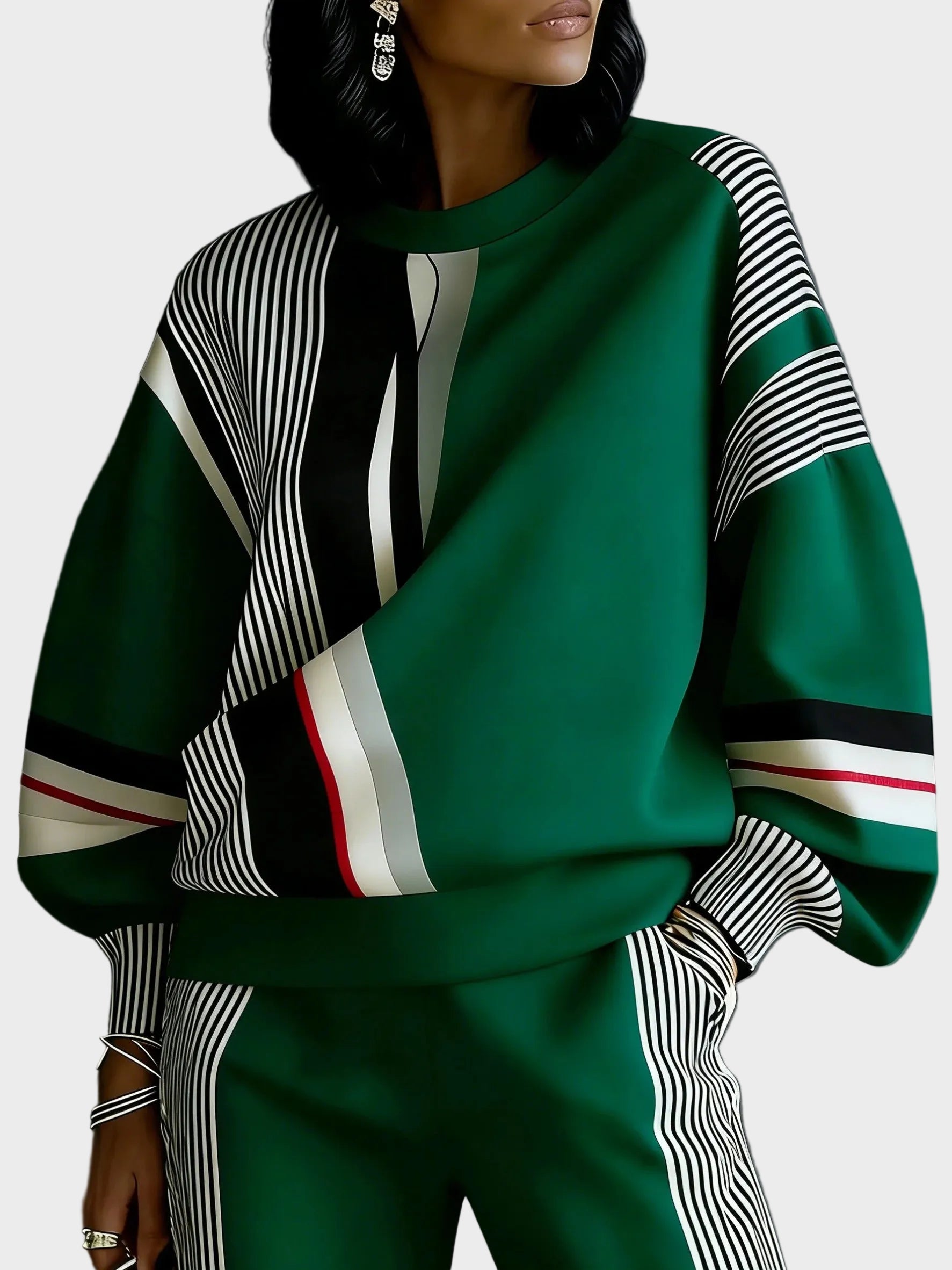 Cirilla | Μοντέρνο Φούτερ με Κουκούλα και Αφηρημένο Γεωμετρικό Καλλιτεχνικό Σχέδιο