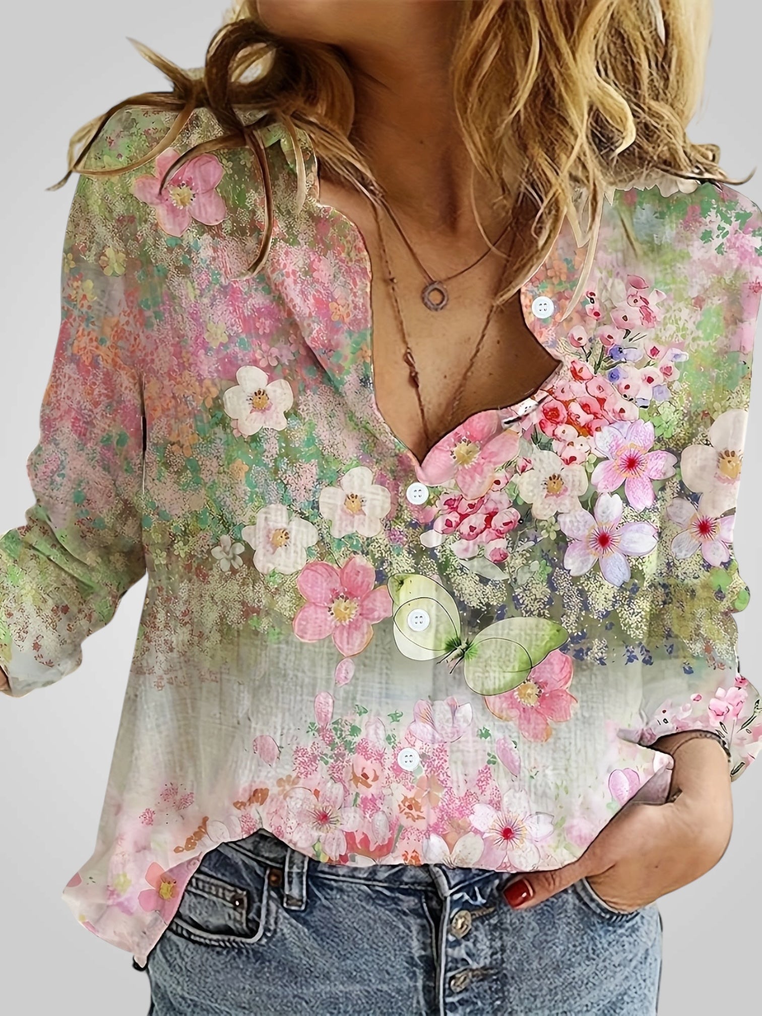 Ροζαλία | Floral Boho Μπλούζα