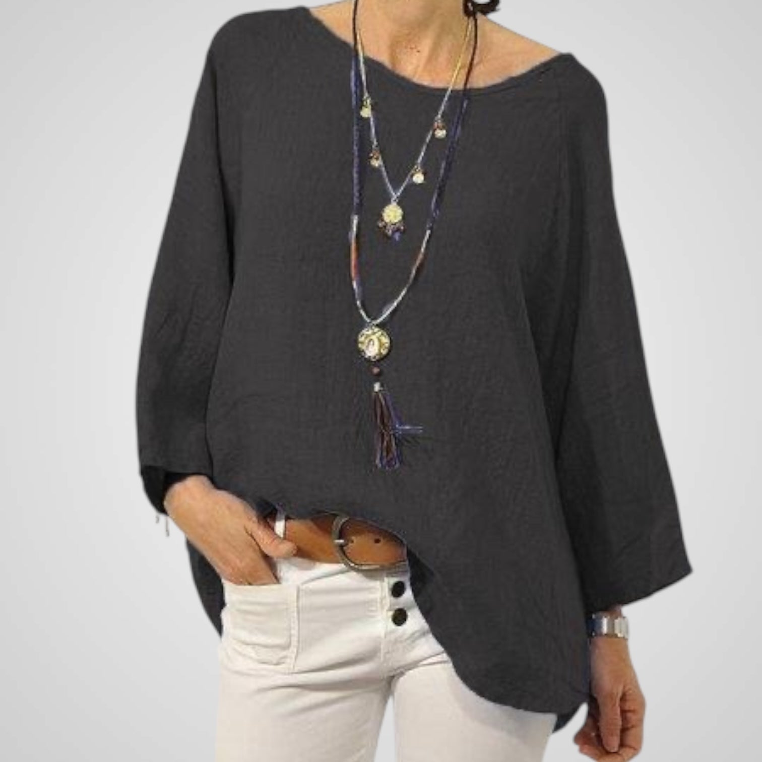 Άννα | Γυναικεία Μπλούζα – Μείγμα Βαμβακιού και Λινού &amp; Άνετη Εφαρμογή