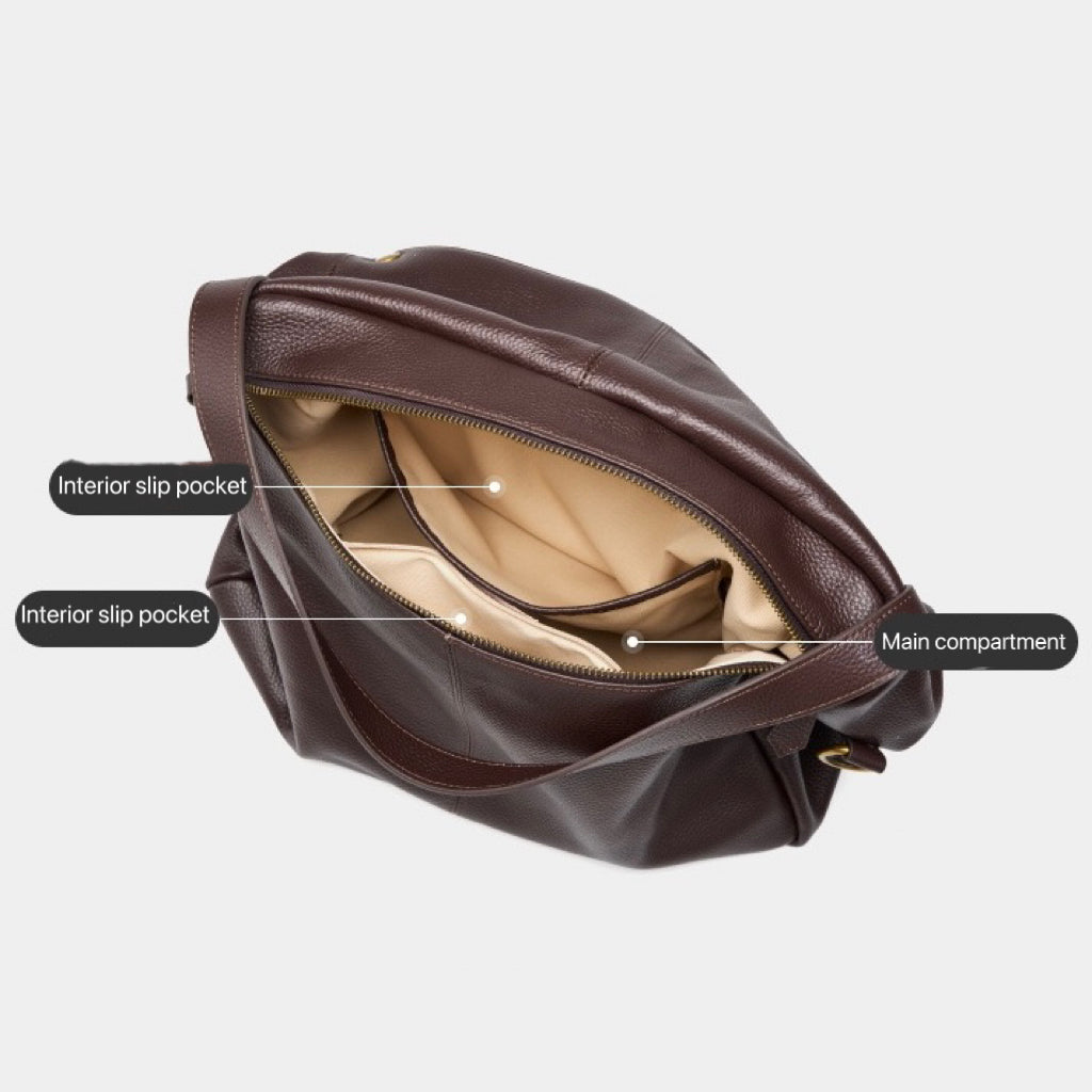 Αδριανή | Ρετρό γνήσια δερμάτινη μαλακή μινιμαλιστική τσάντα για καθημερινή χρήση