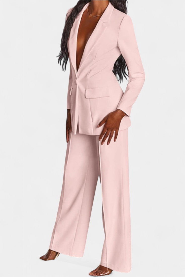 Marnie Set Σακάκι Ραμμένο Κατά Παραγγελία και Παντελόνι με Φαρδύ Μπατζάκι