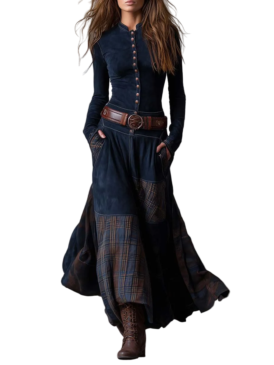 Izabella - Καστόρινο Μάξι Φόρεμα (Suede Maxi Dress)