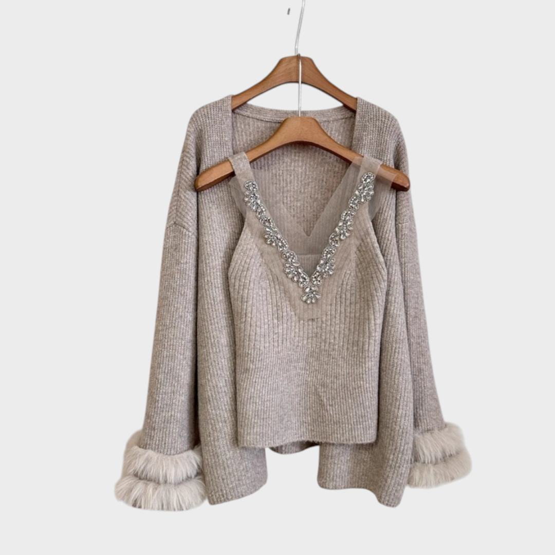 Eira | Διακοσμημένη Μπλούζα με Συντονισμένο Σακάκι