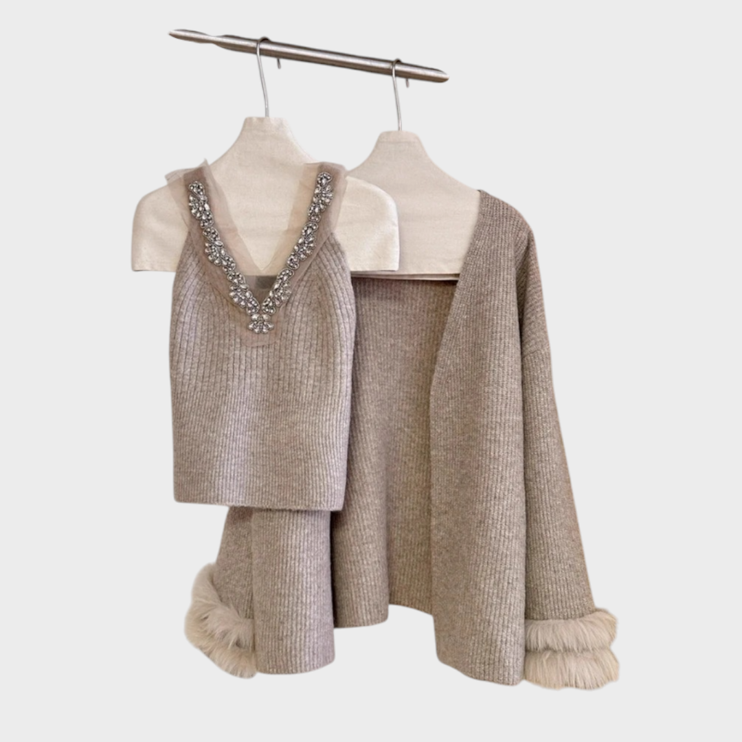 Eira | Διακοσμημένη Μπλούζα με Συντονισμένο Σακάκι