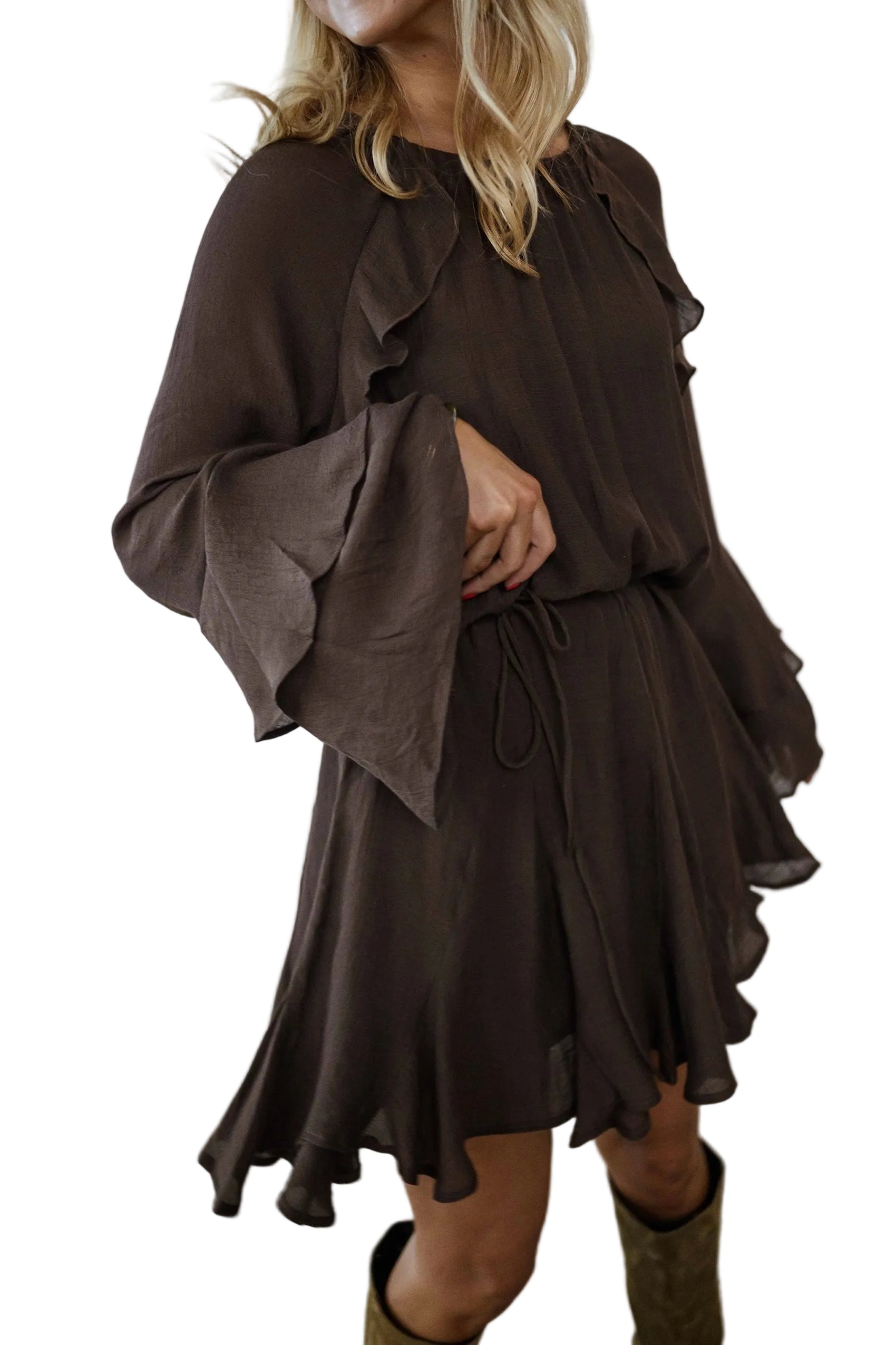 Ophie | Φόρεμα Audrina σε Σοκολατί Χρώμα (Chocolate Audrina Dress)