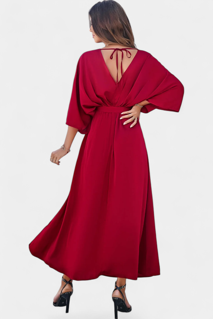 Milly Elegant φόρεμα με φιόγκο και άνοιγμα