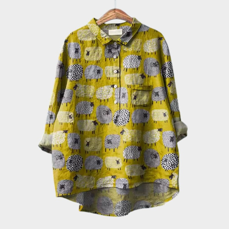 Ganna — Premium Μπλούζα με Δαντελένιο Τελείωμα