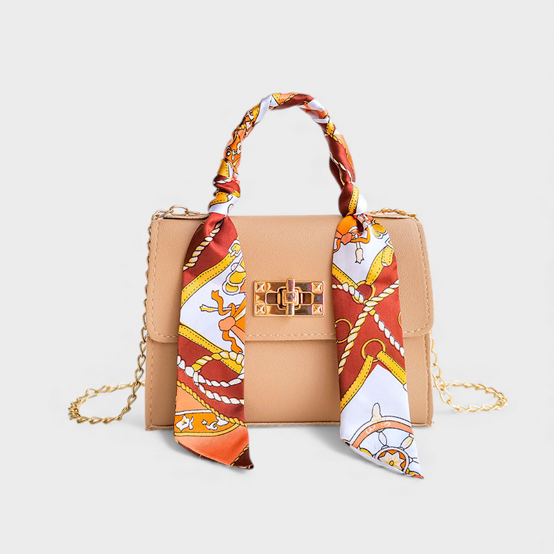 Lyla - Μικρή Τσάντα Αλυσίδας με Μεταξωτό Μαντήλι