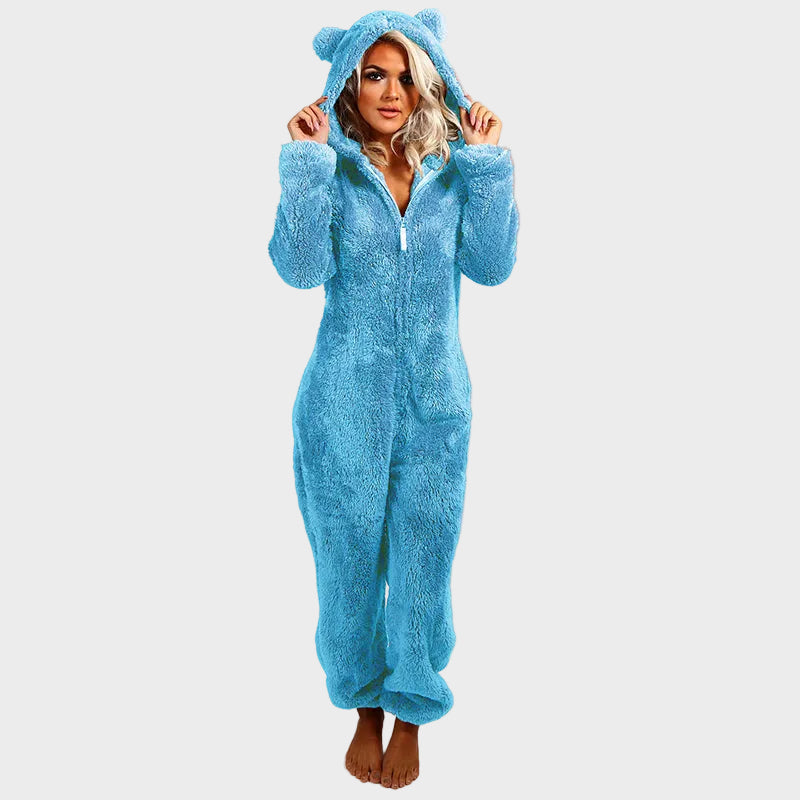 Klara |Ultra-Soft Hooded Onesie for Lounging – Plush Fabric, Playful Design & Comfortable Fit